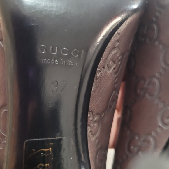 🔹️ Gucci 🔹️peep toes heels size 37/ 7 US ✨️🤎 - Picture 11 of 13